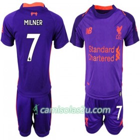 Camisolas de Futebol Liverpool MILNER 7 Criança Equipamento Alternativa 2018/19 Manga Curta